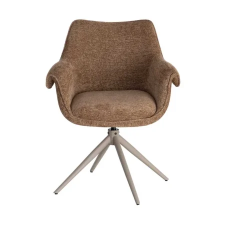 Silla tapizada giratoria 360º con autoretorno estructura metálica y muelles pocket spring 66x60x86cm - Ixia - 617029IX - foto-blanco