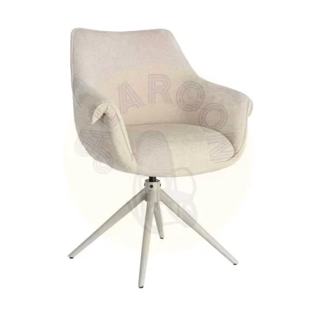 Silla tapizada giratoria 360º con autoretorno tejido 100% poliéster y muelles pocket spring estructura metálica 66x60x86cm - Ixia - 617030IX - foto-secundaria-11