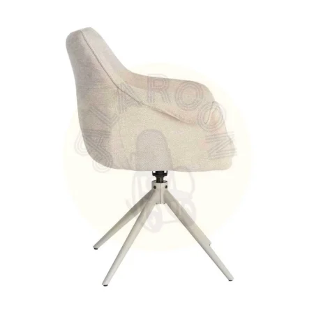 Silla tapizada giratoria 360º con autoretorno tejido 100% poliéster y muelles pocket spring estructura metálica 66x60x86cm - Ixia - 617030IX - foto-secundaria-3