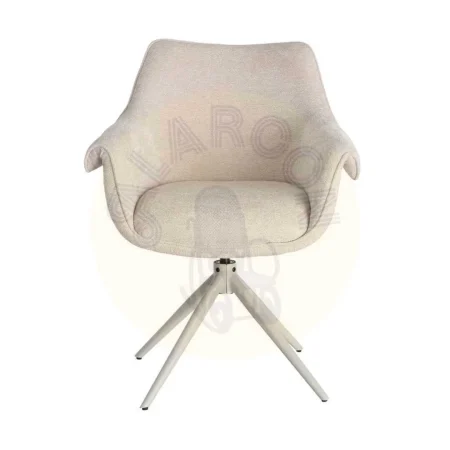 Silla tapizada giratoria 360º con autoretorno tejido 100% poliéster y muelles pocket spring estructura metálica 66x60x86cm - Ixia - 617030IX - foto-secundaria-5