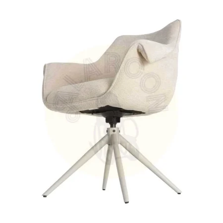 Silla tapizada giratoria 360º con autoretorno tejido 100% poliéster y muelles pocket spring estructura metálica 66x60x86cm - Ixia - 617030IX - foto-secundaria-7