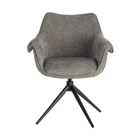 Silla tapizada giratoria 360º con autoretorno y muelles pocket spring tejido 100% poliéster base metal 66x60x86cm - Ixia - 617031IX - foto-blanco