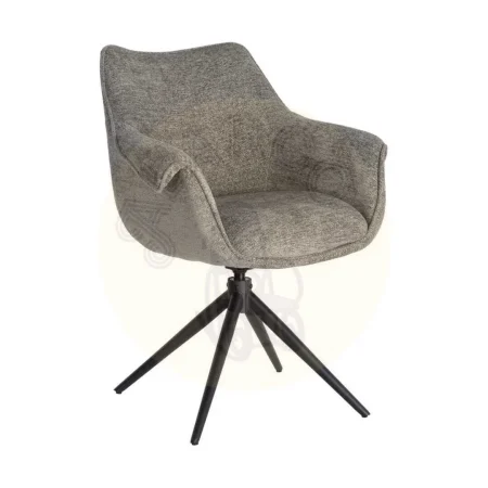 Silla tapizada giratoria 360º con autoretorno y muelles pocket spring tejido 100% poliéster base metal 66x60x86cm - Ixia - 617031IX - foto-secundaria-11