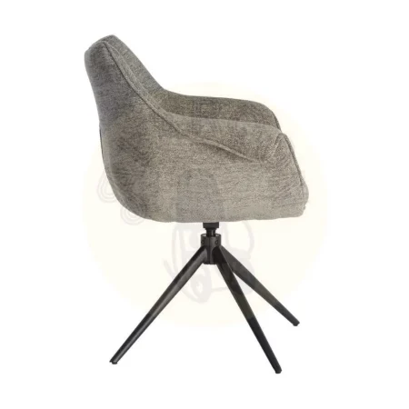 Silla tapizada giratoria 360º con autoretorno y muelles pocket spring tejido 100% poliéster base metal 66x60x86cm - Ixia - 617031IX - foto-secundaria-3