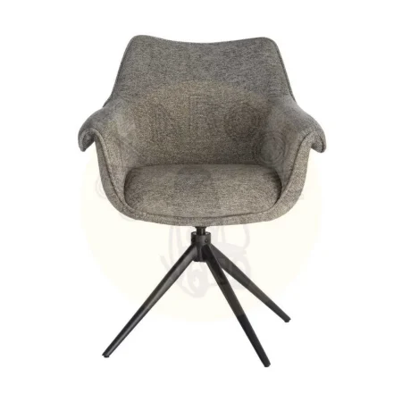 Silla tapizada giratoria 360º con autoretorno y muelles pocket spring tejido 100% poliéster base metal 66x60x86cm - Ixia - 617031IX - foto-secundaria-5