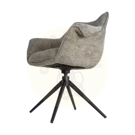 Silla tapizada giratoria 360º con autoretorno y muelles pocket spring tejido 100% poliéster base metal 66x60x86cm - Ixia - 617031IX - foto-secundaria-7