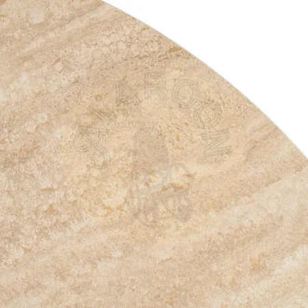 Mesa de comedor con tablero de cerámica imitación travertino beige y pata de metal 120x120x75cm - Ixia - 617032IX - foto-secundaria-6