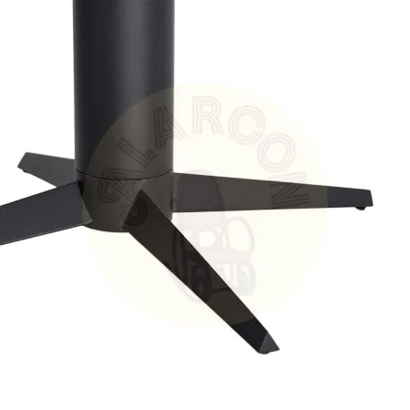 Mesa de comedor con tablero de cerámica imitación travertino negro y pata de metal 120x120x75cm - Ixia - 617034IX - foto-secundaria-4