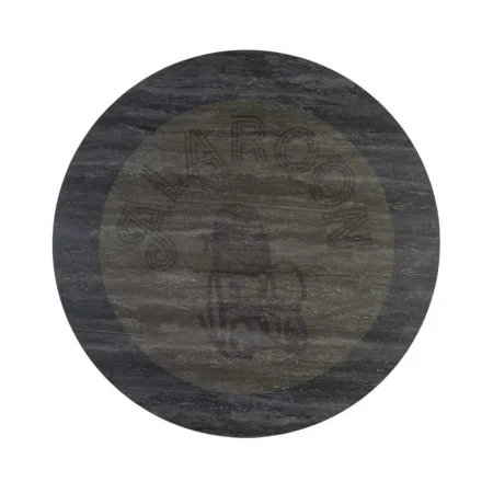 Mesa de comedor con tablero de cerámica imitación travertino negro y pata de metal 120x120x75cm - Ixia - 617034IX - foto-secundaria-7