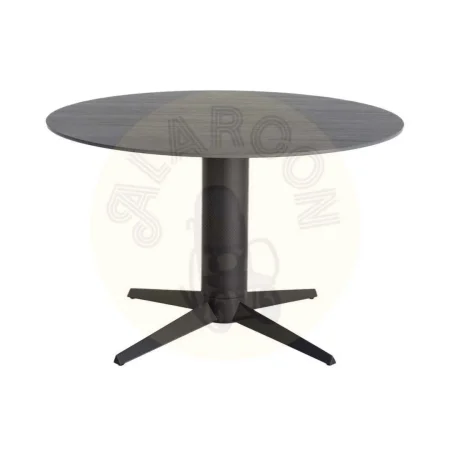 Mesa de comedor con tablero de cerámica imitación travertino negro y pata de metal 120x120x75cm - Ixia - 617034IX - foto-secundaria-8
