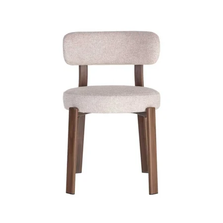 Silla tapizada 100% poliéster con patas de hierro asiento espuma densidad 26kg respaldo 22kg 51x54x77cm - Ixia - 617038IX - foto-blanco