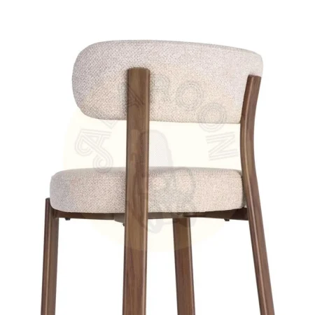Silla tapizada 100% poliéster con patas de hierro asiento espuma densidad 26kg respaldo 22kg 51x54x77cm - Ixia - 617038IX - foto-secundaria-2