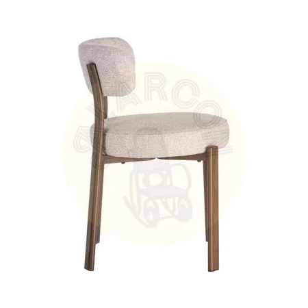 Silla tapizada 100% poliéster con patas de hierro asiento espuma densidad 26kg respaldo 22kg 51x54x77cm - Ixia - 617038IX - foto-secundaria-3