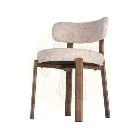 Silla tapizada 100% poliéster con patas de hierro asiento espuma densidad 26kg respaldo 22kg 51x54x77cm - Ixia - 617038IX - foto-secundaria-5
