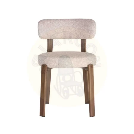 Silla tapizada 100% poliéster con patas de hierro asiento espuma densidad 26kg respaldo 22kg 51x54x77cm - Ixia - 617038IX - foto-secundaria-6
