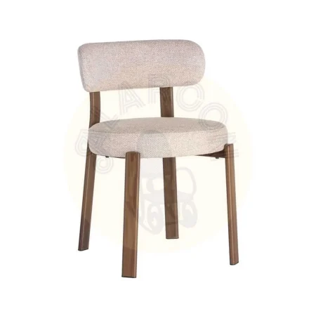 Silla tapizada 100% poliéster con patas de hierro asiento espuma densidad 26kg respaldo 22kg 51x54x77cm - Ixia - 617038IX - foto-secundaria-9