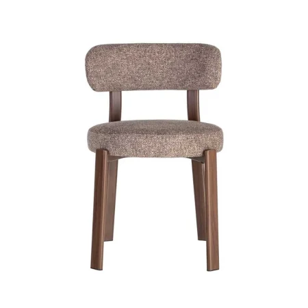 Silla tapizada en poliéster con patas de hierro y asiento acolchado 51x54x77cm - Ixia - 617039IX - foto-blanco