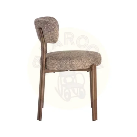 Silla tapizada en poliéster con patas de hierro y asiento acolchado 51x54x77cm - Ixia - 617039IX - foto-secundaria-3