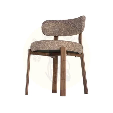 Silla tapizada en poliéster con patas de hierro y asiento acolchado 51x54x77cm - Ixia - 617039IX - foto-secundaria-5