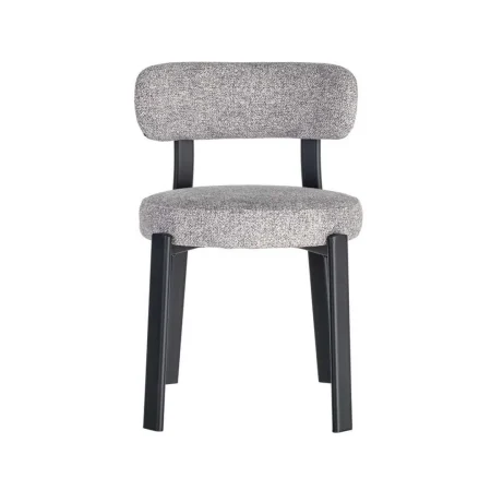 Silla tapizada 100% poliéster con patas de hierro y relleno de esponja densidad 26kg asiento 22kg respaldo 51x54x77cm - Ixia - 617040IX - foto-blanco