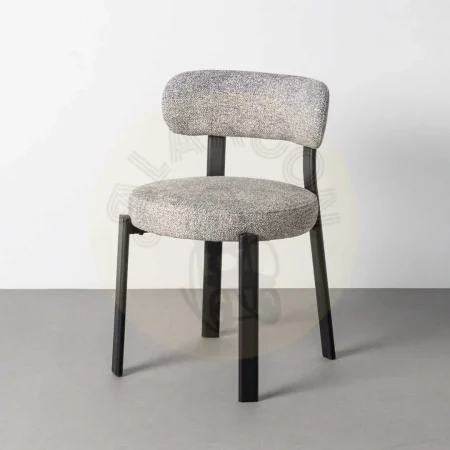 Silla tapizada 100% poliéster con patas de hierro y relleno de esponja densidad 26kg asiento 22kg respaldo 51x54x77cm - Ixia - 617040IX - foto-secundaria-10