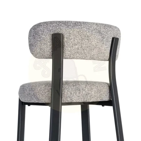 Silla tapizada 100% poliéster con patas de hierro y relleno de esponja densidad 26kg asiento 22kg respaldo 51x54x77cm - Ixia - 617040IX - foto-secundaria-2