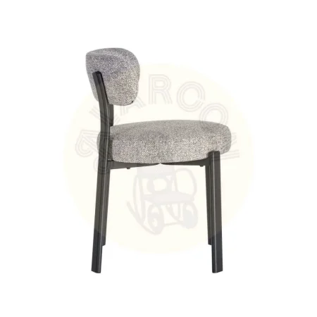 Silla tapizada 100% poliéster con patas de hierro y relleno de esponja densidad 26kg asiento 22kg respaldo 51x54x77cm - Ixia - 617040IX - foto-secundaria-3