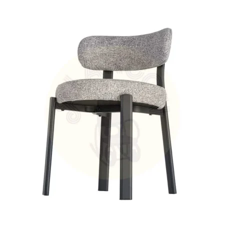Silla tapizada 100% poliéster con patas de hierro y relleno de esponja densidad 26kg asiento 22kg respaldo 51x54x77cm - Ixia - 617040IX - foto-secundaria-5