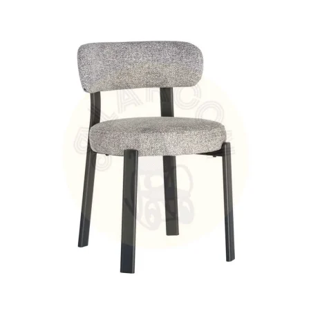 Silla tapizada 100% poliéster con patas de hierro y relleno de esponja densidad 26kg asiento 22kg respaldo 51x54x77cm - Ixia - 617040IX - foto-secundaria-9