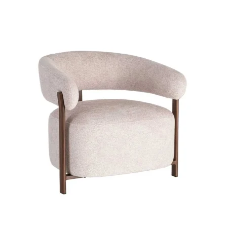 Sillón tapizado con estructura metálica y patas de hierro asiento esponja densidad 26kg respaldo densidad 22kg 77x71.50x70cm - Ixia - 617041IX - foto-blanco