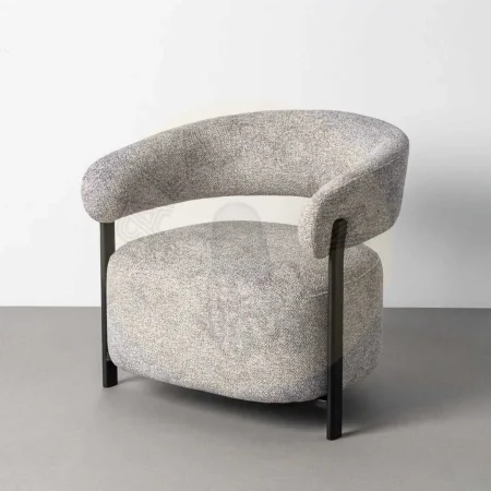 Sillón tapizado en poliéster con patas de hierro relleno de esponja densidad 26kg en asiento y 22kg en respaldo 77x71.50x70cm - Ixia - 617043IX - foto-secundaria-11