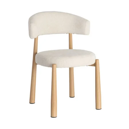 Silla blanca tapizada en tejido 100% poliéster con estructura de metal y relleno de foam 56x54x81cm - Ixia - 617052IX - foto-blanco