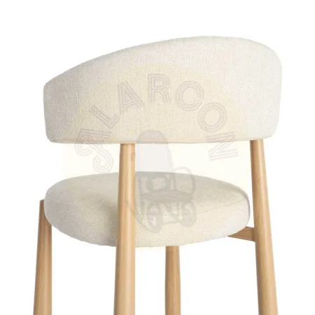 Silla blanca tapizada en tejido 100% poliéster con estructura de metal y relleno de foam 56x54x81cm - Ixia - 617052IX - foto-secundaria-2