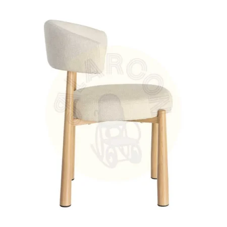Silla blanca tapizada en tejido 100% poliéster con estructura de metal y relleno de foam 56x54x81cm - Ixia - 617052IX - foto-secundaria-3