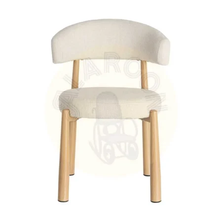 Silla blanca tapizada en tejido 100% poliéster con estructura de metal y relleno de foam 56x54x81cm - Ixia - 617052IX - foto-secundaria-6