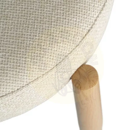 Silla blanca tapizada en tejido 100% poliéster con estructura de metal y relleno de foam 56x54x81cm - Ixia - 617052IX - foto-secundaria-7