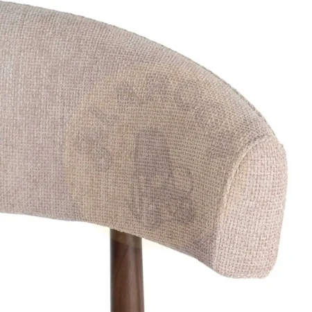 Silla beige tapizada en 100% poliéster con estructura metálica y asiento acolchado 56x54x81cm - Ixia - 617053IX - foto-secundaria-4