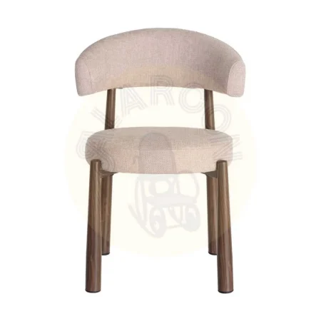 Silla beige tapizada en 100% poliéster con estructura metálica y asiento acolchado 56x54x81cm - Ixia - 617053IX - foto-secundaria-6