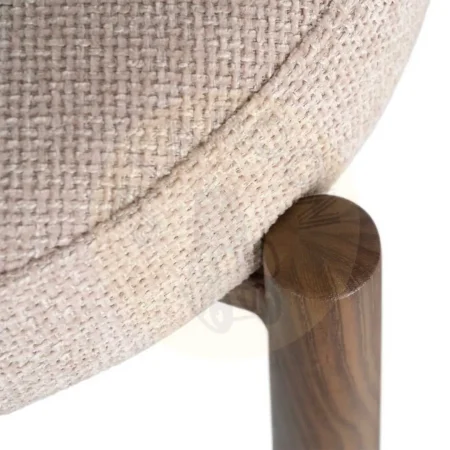 Silla beige tapizada en 100% poliéster con estructura metálica y asiento acolchado 56x54x81cm - Ixia - 617053IX - foto-secundaria-7