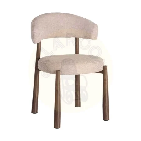 Silla beige tapizada en 100% poliéster con estructura metálica y asiento acolchado 56x54x81cm - Ixia - 617053IX - foto-secundaria-9