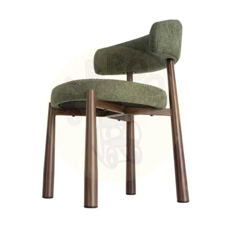 Silla verde en tejido 100% poliéster y metal con relleno de espuma 56x54x81cm - Ixia - 617055IX - foto-secundaria-5