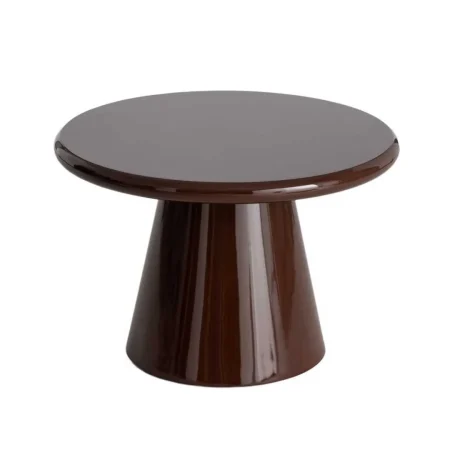 Mesa de centro alto brillo marrón en DM 60x60x40cm - Ixia - 617056IX - foto-blanco