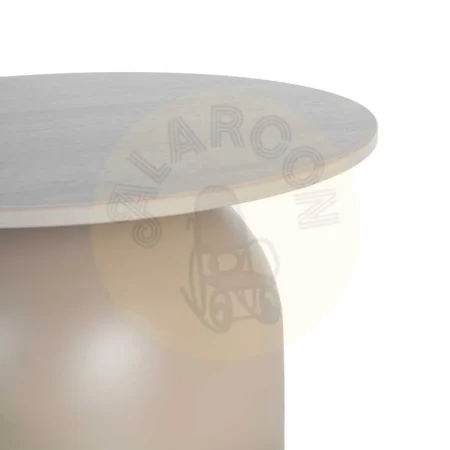 Set de 3 mesas de centro beige en piedra sinterizada efecto travertino 80x80x30cm - Ixia - 617059IX - foto-secundaria-3