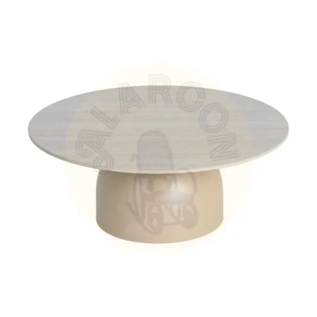 Set de 3 mesas de centro beige en piedra sinterizada efecto travertino 80x80x30cm - Ixia - 617059IX - foto-secundaria-6