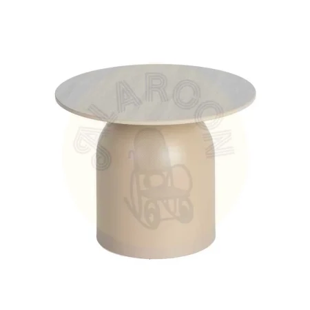 Set de 3 mesas de centro beige en piedra sinterizada efecto travertino 80x80x30cm - Ixia - 617059IX - foto-secundaria-7