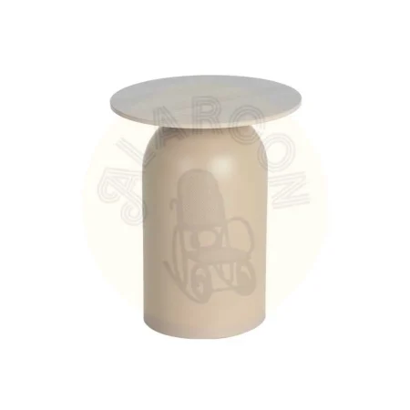 Set de 3 mesas de centro beige en piedra sinterizada efecto travertino 80x80x30cm - Ixia - 617059IX - foto-secundaria-8