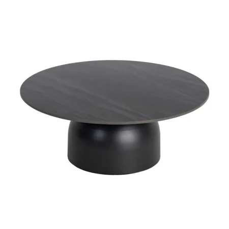 Set de 3 mesas de centro con tablero en piedra sinterizada y base metálica color negro 80x80x30cm - Ixia - 617060IX - foto-blanco