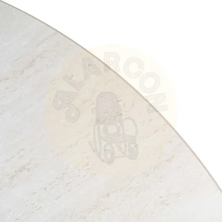 Mesa de comedor beige con tablero de piedra sinterizada efecto travertino y base metálica 120x120x75cm - Ixia - 617061IX - foto-secundaria-6