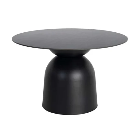 Mesa de comedor negra con tablero de piedra sinterizada y base de metal 120x120x75cm - Ixia - 617062IX - foto-blanco
