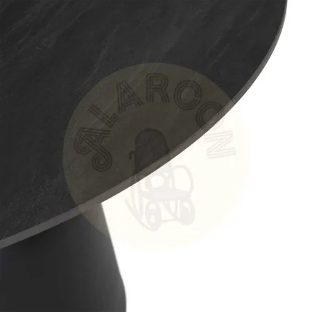 Mesa de comedor negra con tablero de piedra sinterizada y base de metal 120x120x75cm - Ixia - 617062IX - foto-secundaria-1